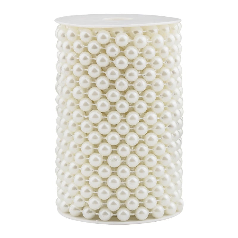 AdasBridal Pearls String Beads 33 Feet Faux Pearls Roll for Crafting Christmas Tree Garland Flowers DIY Wedding Party Centerpiece Party Jewelry Decoration (10mm Ivory) - Image 1